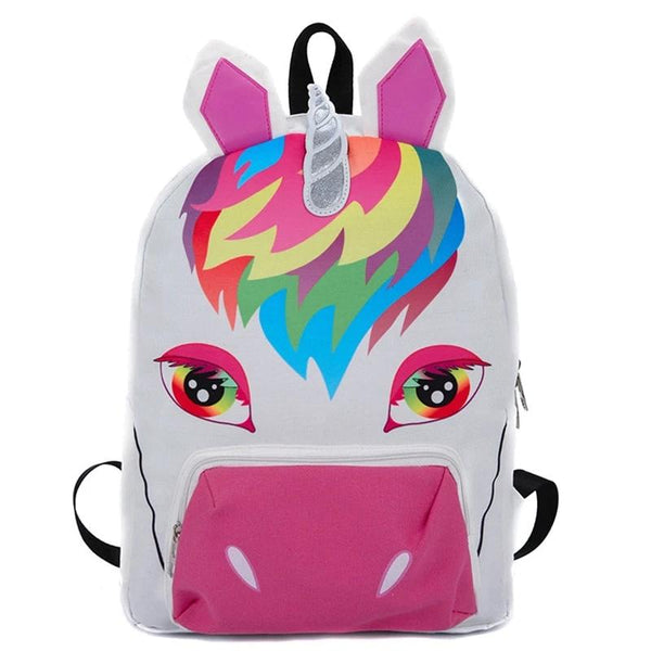 White Rainbow Unicorn Backpack